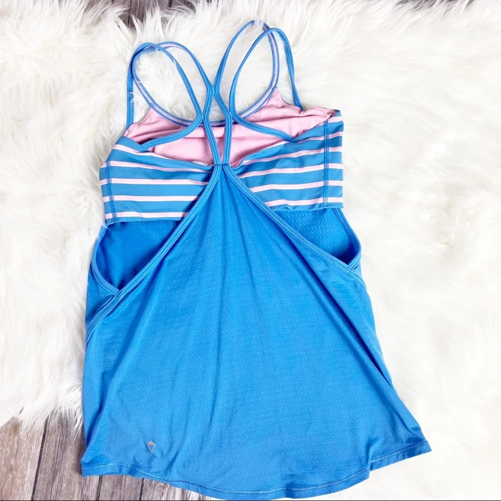 Ivivva Bundle Of 2 Athletic Tank Tops Girl Blue Pink Size 12